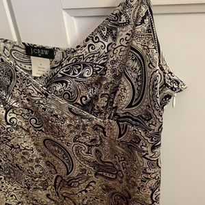 J Crew Blue & Cream Paisley Silk Tank